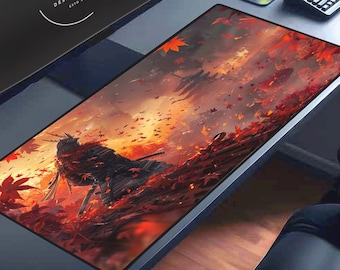 Samurai Desk Mat: Japanese Gaming Mouse Pad, XL Size