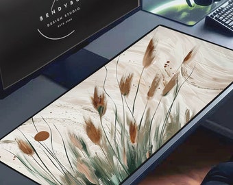 Tappetino da scrivania in stile boho rilassante, tappetino per mouse minimalista, decorazione con pittura Pompas