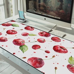 Cherry Mouse Pad: Retro Desk Mat, Gamer Decor