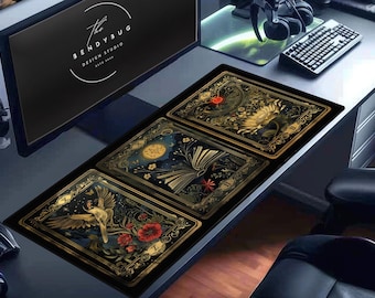 Witchy Desk Mat, Tarot Readers Gift, Tarot Card Mouse Pad , Whimsigoth
