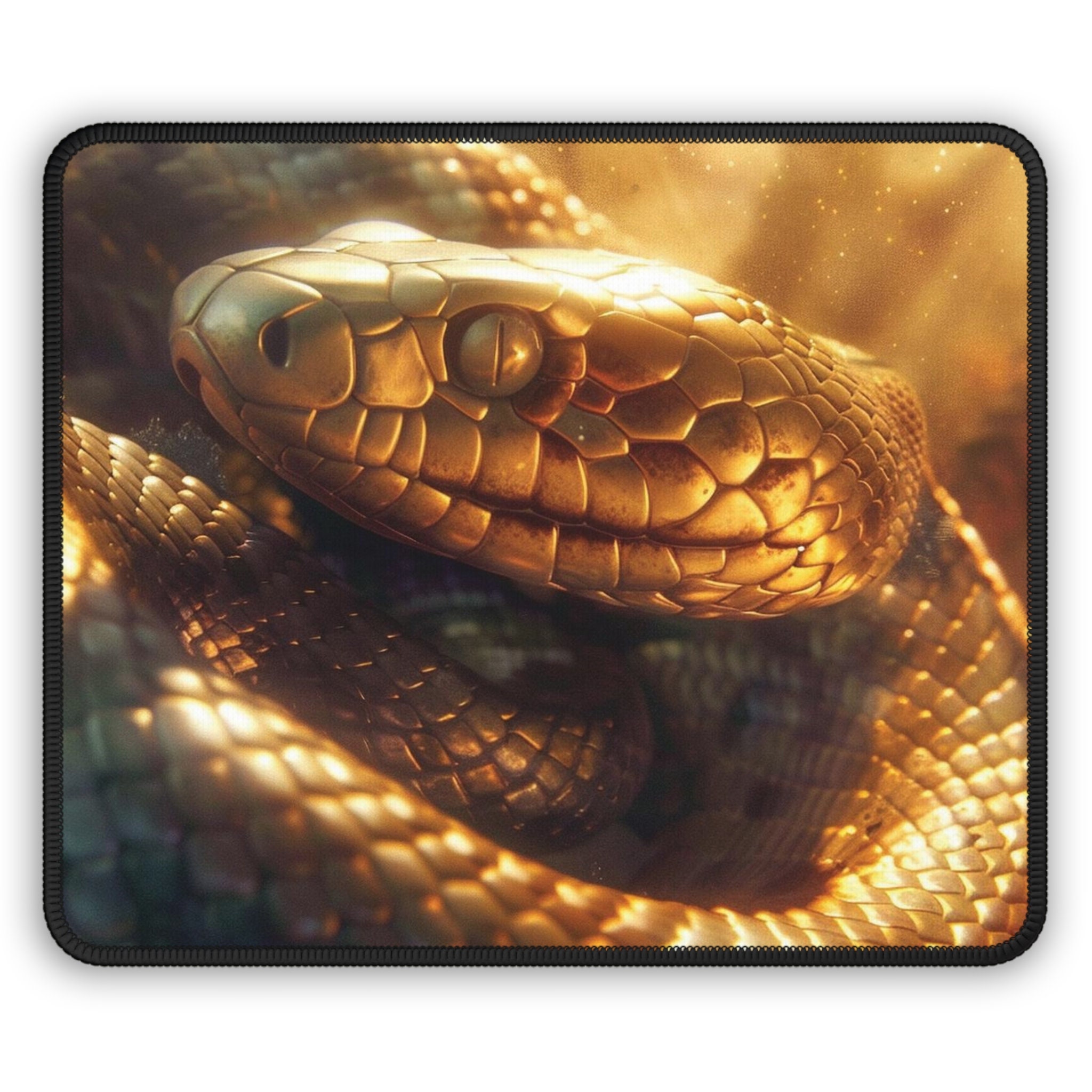 Gold Snake Desk Mat: Fantasy Reptile Decor, XL Gaming Mouse Pad - Etsy