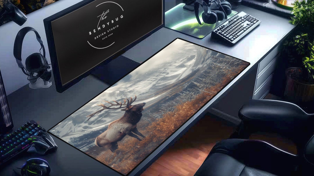 Elk Desk Mat: XL Wildlife Mouse Pad, Country Decor - Etsy