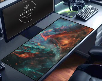 Dragon Desk Mat: Fantasy Medieval Gaming Mousepad