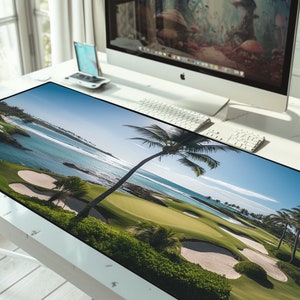 Calming Golf Gift Desk Mat, Golf mouse pad, Golf Desk Mat, Golf Decor, Husband Gift