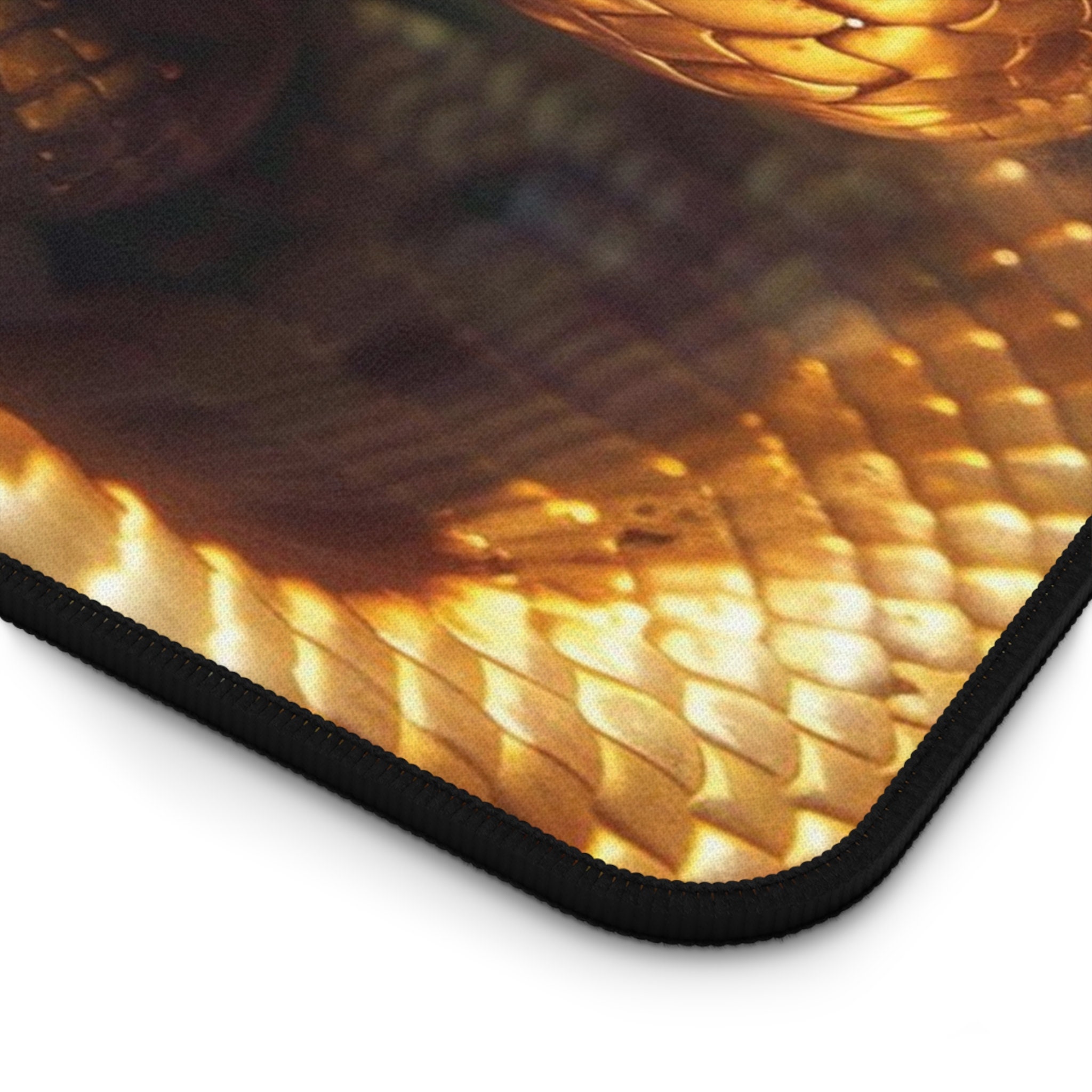 Gold Snake Desk Mat: Fantasy Reptile Decor, XL Gaming Mouse Pad - Etsy