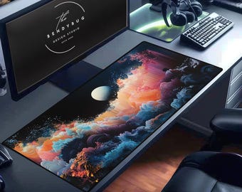Cyberpunk Desk Mat: Large Neon Gaming Mouse Pad