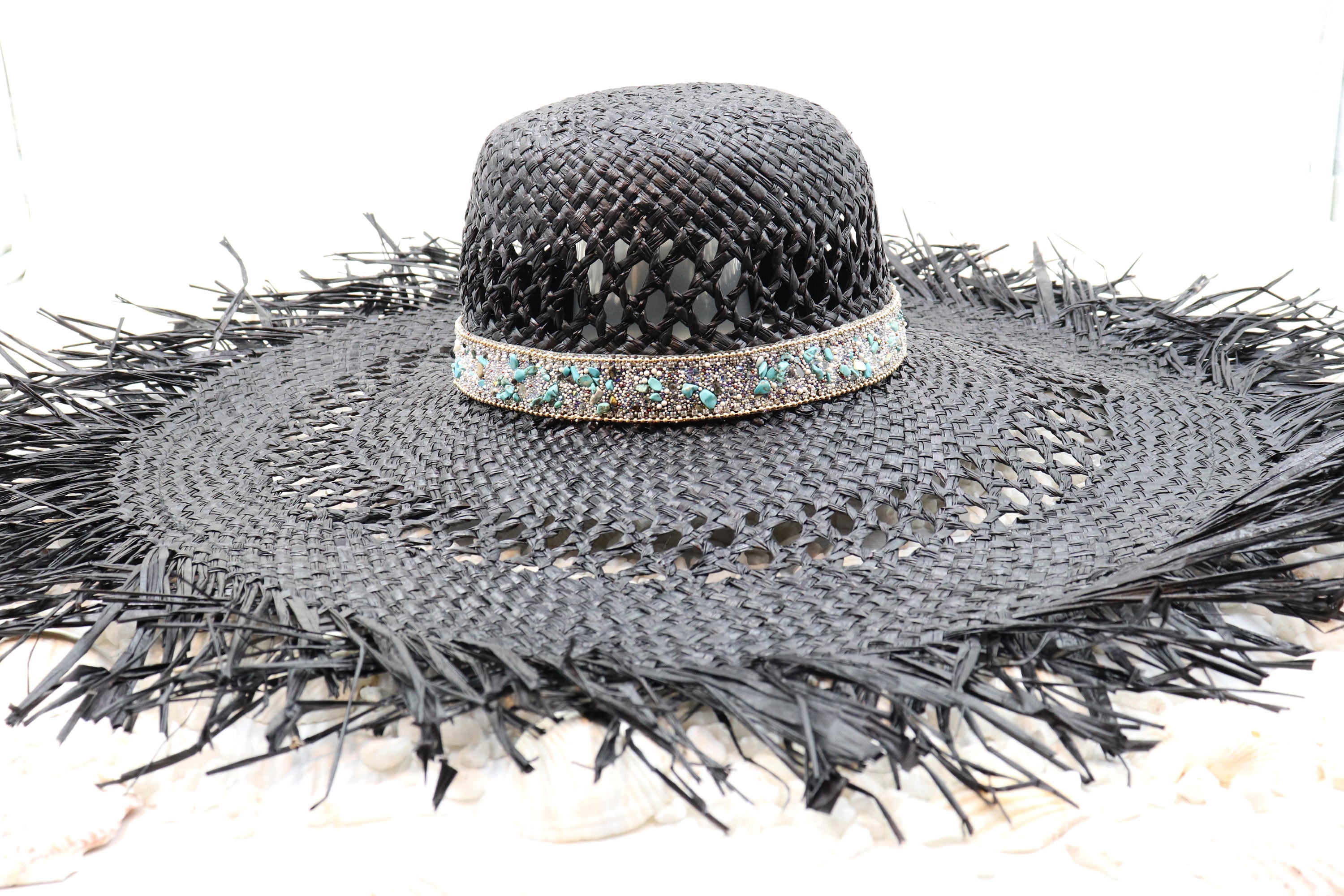 Sea Breeze Sun Hat - Large Fray Brim Straw Hat 21