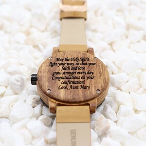 Rainbow Wood Wrist Watch by Terrain Natural Wooden Multicolor Wooden Bamboo Watch 1.5 Diameter Gift Unisex Free Engraving Personalize image 5