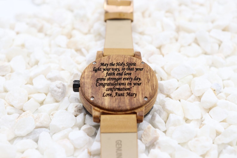 Rainbow Wood Wrist Watch by Terrain Natural Wooden Multicolor Wooden Bamboo Watch 1.5 Diameter Gift Unisex Free Engraving Personalize image 5