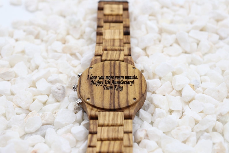 Rainbow Wood Wrist Watch by Terrain Natural Wooden Multicolor Wooden Bamboo Watch 1.5 Diameter Gift Unisex Free Engraving Personalize image 4