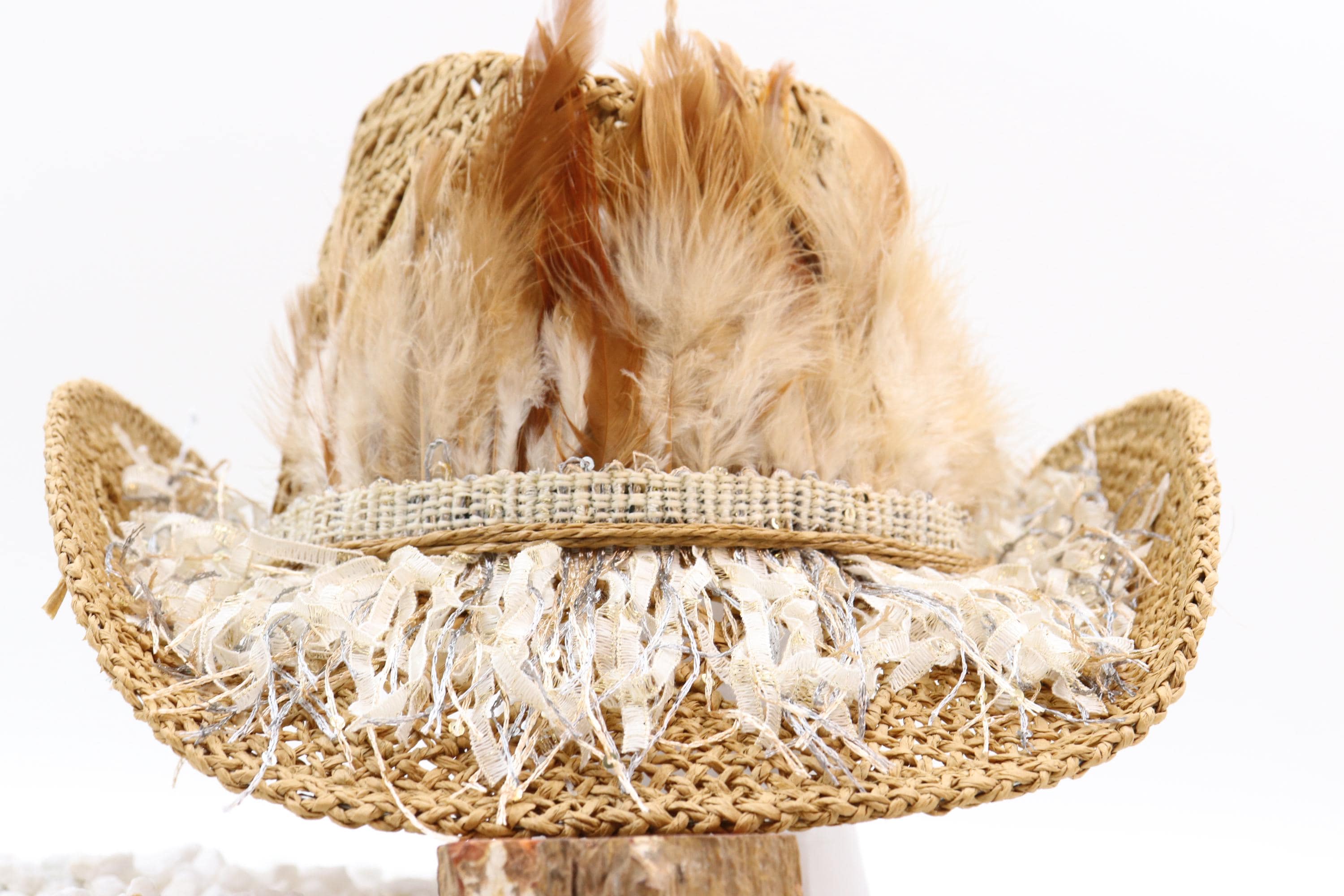 Cowboy Hat With Front Feathers - Etsy display picture 1