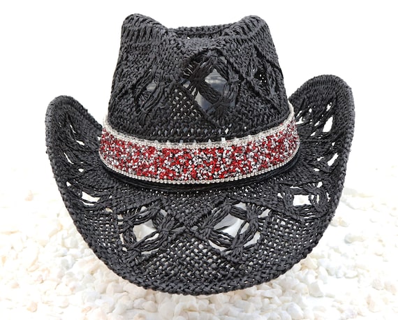 Fire & Ice Night Sparkle - Red and Silver Rhinestones on 