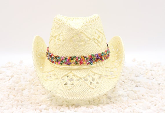 Vanilla and Sprinkles Natural Cream Cowboy Hat Multicolor  display picture 1