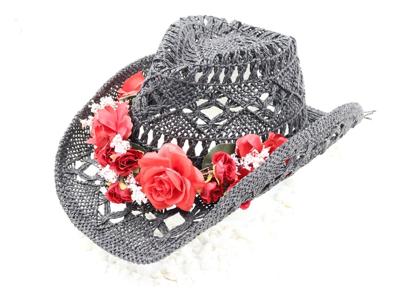 Floral Band Hand Woven Cowboy Hat