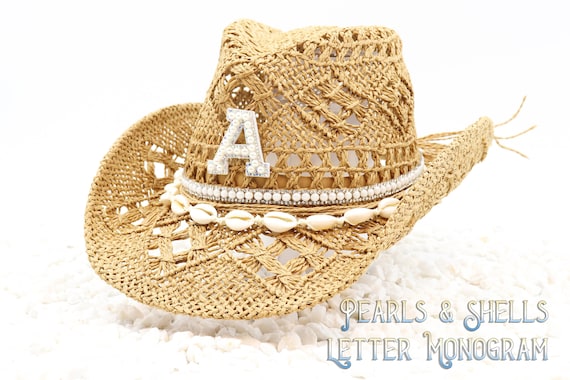 Pearls and Shells Letter Monogram Hat Customize Your Own  display picture 2