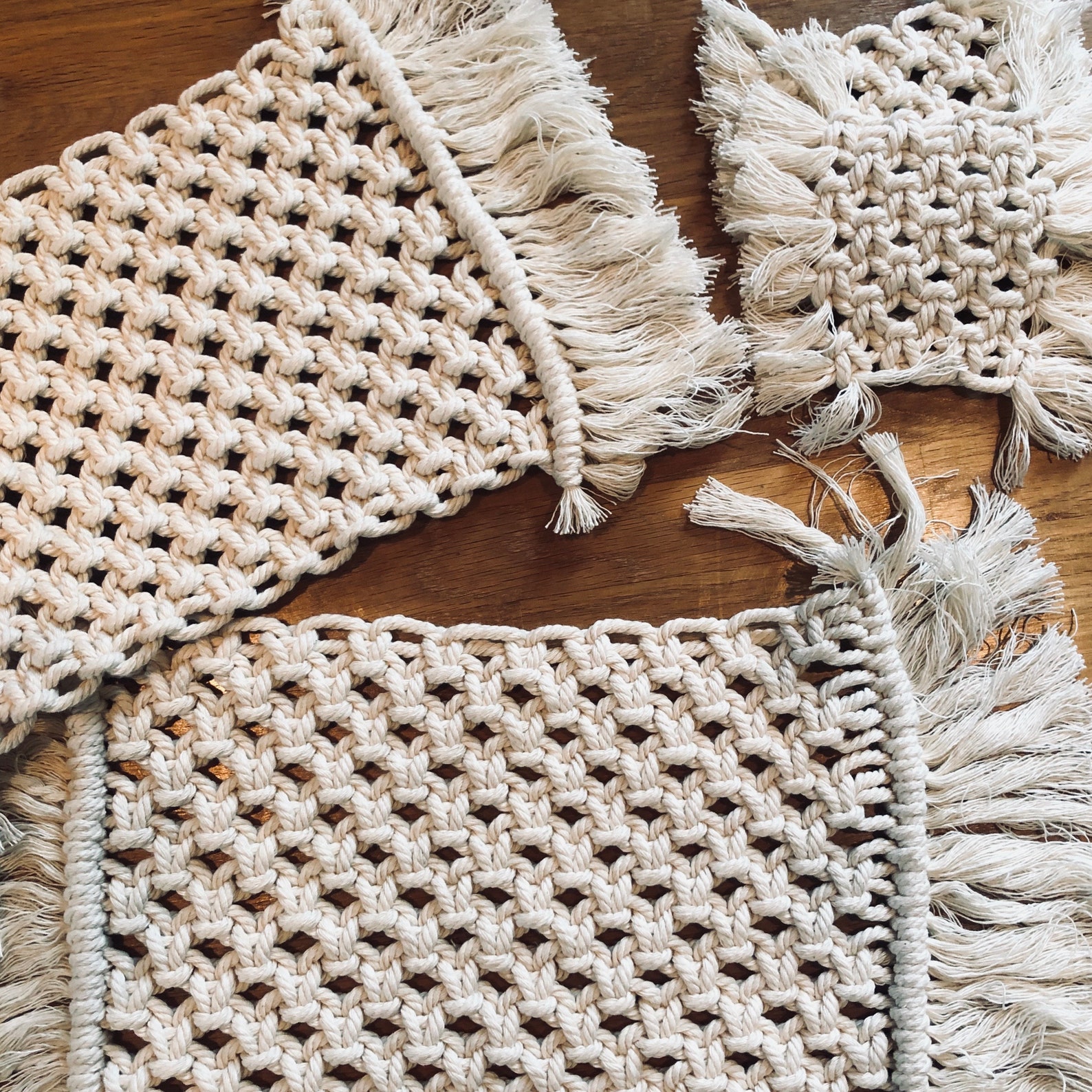 Set of 2 Macrame Placemats Table Mat Mini Table Runner Etsy UK