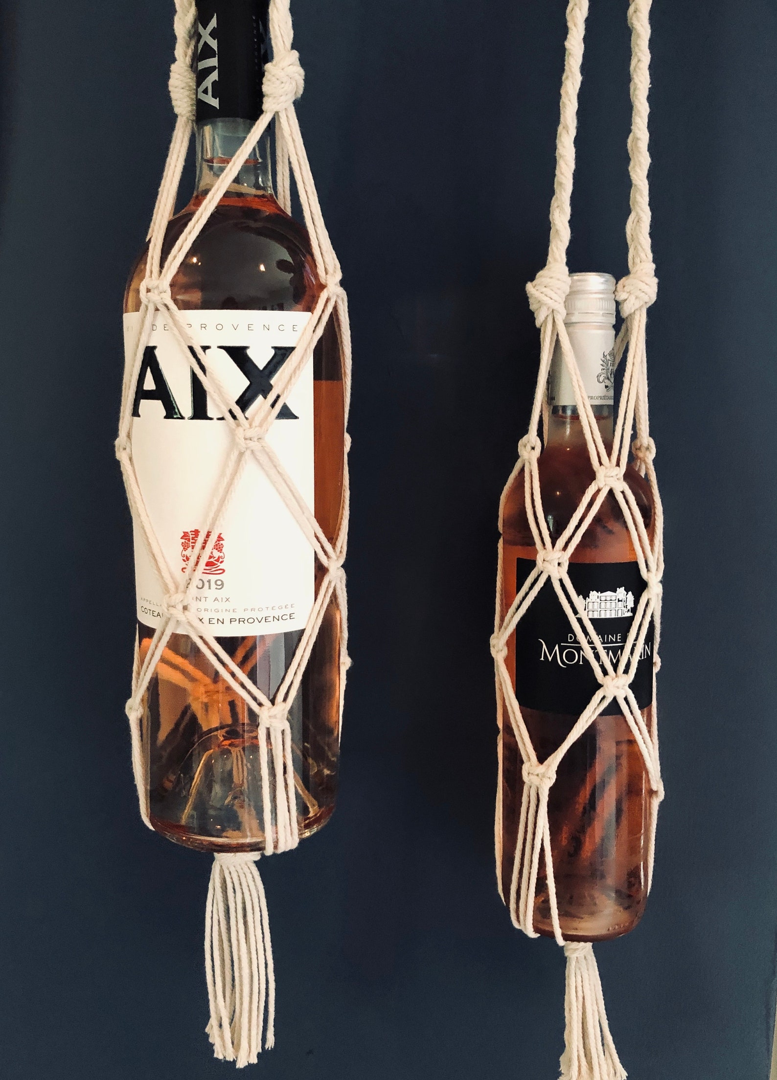 Macrame Bottle Holder Wine Bottle Bag Bottle Carrier Etsy