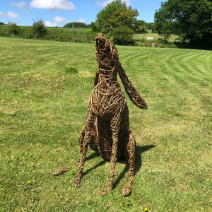 Willow Moon Gazing Hare Sculpture: Eco-Friendly Garden Decor image 9