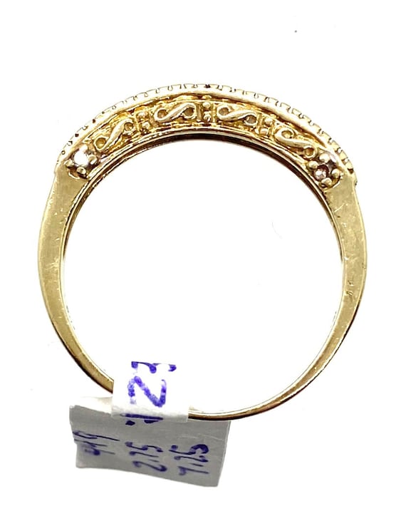 Early 1900s 10K Gold Diamond Wedding Band Size 7.… - image 5