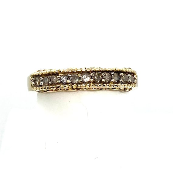 Early 1900s 10K Gold Diamond Wedding Band Size 7.… - image 2