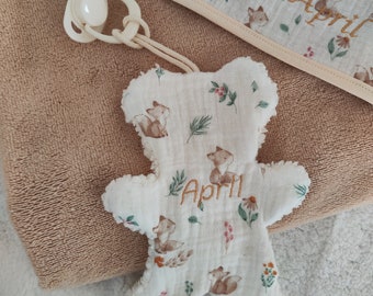 Personalized cuddly pacifier clip