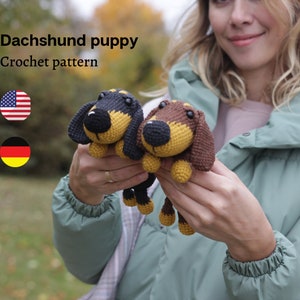 Crochet Dachshund Dog pattern, Amigurumi dog pattern, dachshund crochet