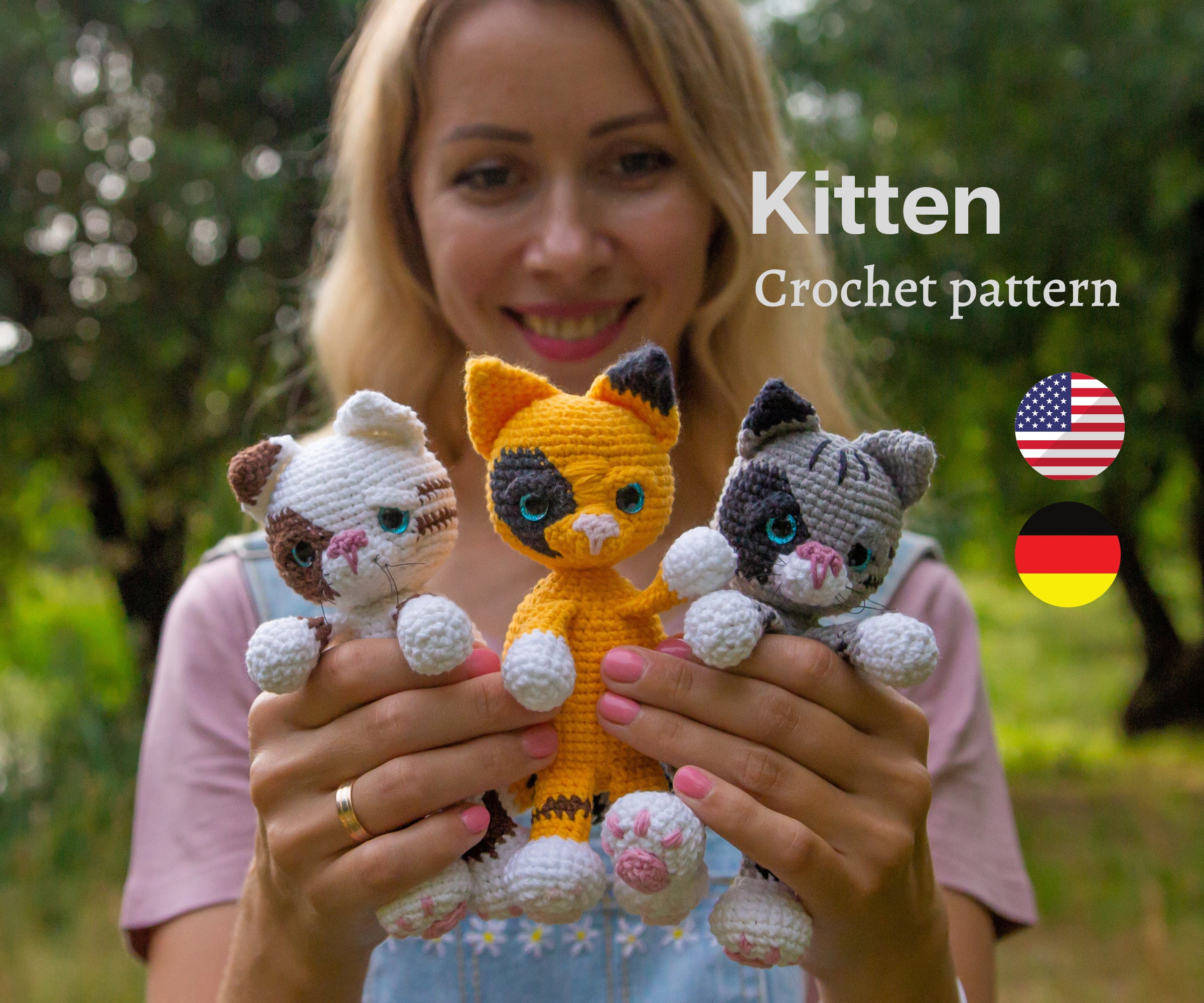 Crochet cat pattern, amigurumi cat pattern, crochet kitten, crochet Frog, stuffed animals pattern