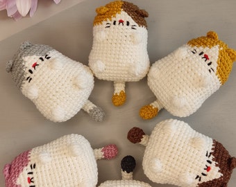 Crochet cat pattern, Cat No Sew crochet pattern, Amigurumi little cat pattern, no sew amigurumi pattern, Easy beginner tutorial