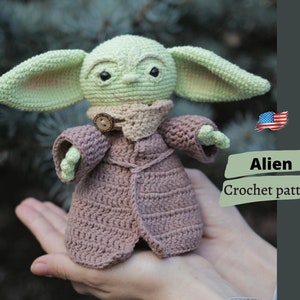 Alien baby Crochet pattern, Amigurumi monster tutorials, PDF crochet eng pattern