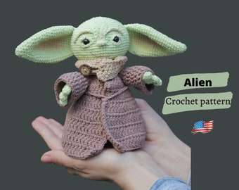 Halloween Crochet pattern, Amigurumi Alien monster tutorials, PDF crochet eng pattern