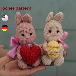 Easter bunny crochet pattern, easter egg, amigurumi bunny pattern