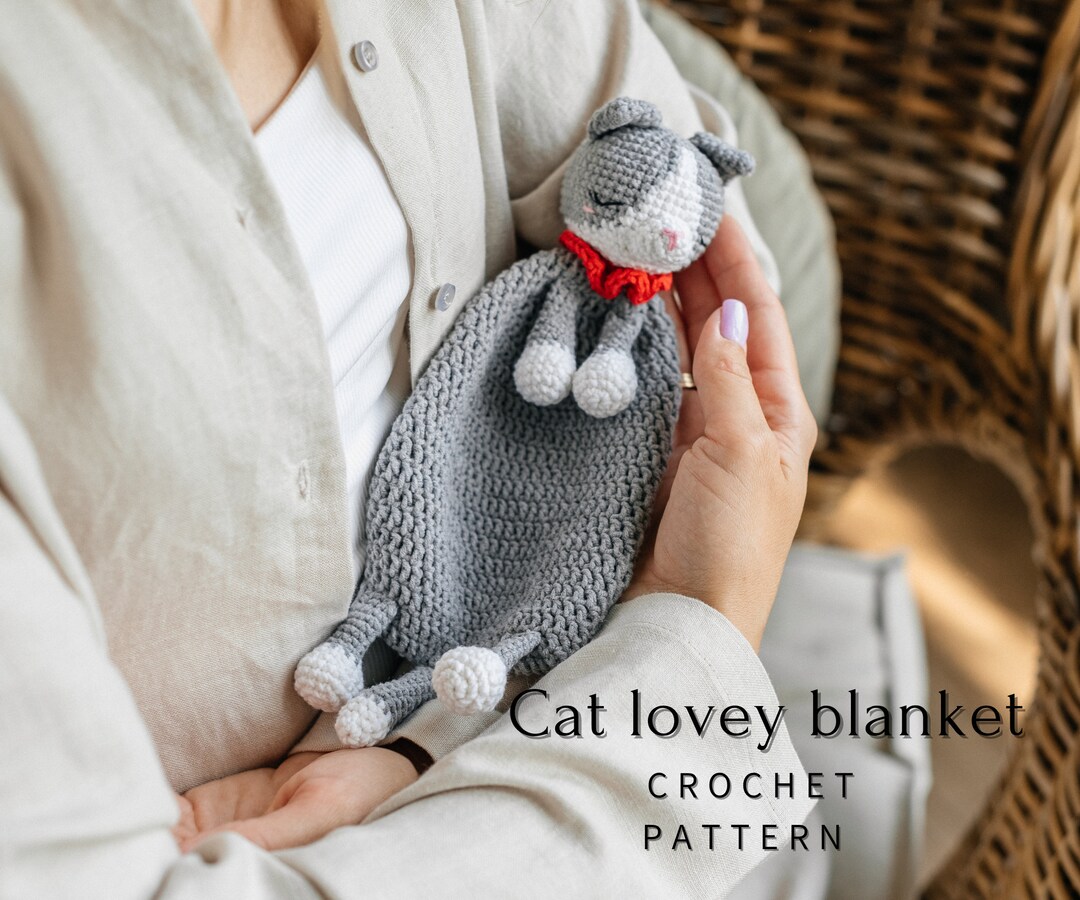 Crochet Cat Lovey Blanket Pattern Baby Security Blanket Toy Etsy