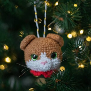 Crochet Christmas tree cat ornament, amigurumi Christmas tree decorations, amigurumi Christmas baubles pattern, christmas ornament image 5