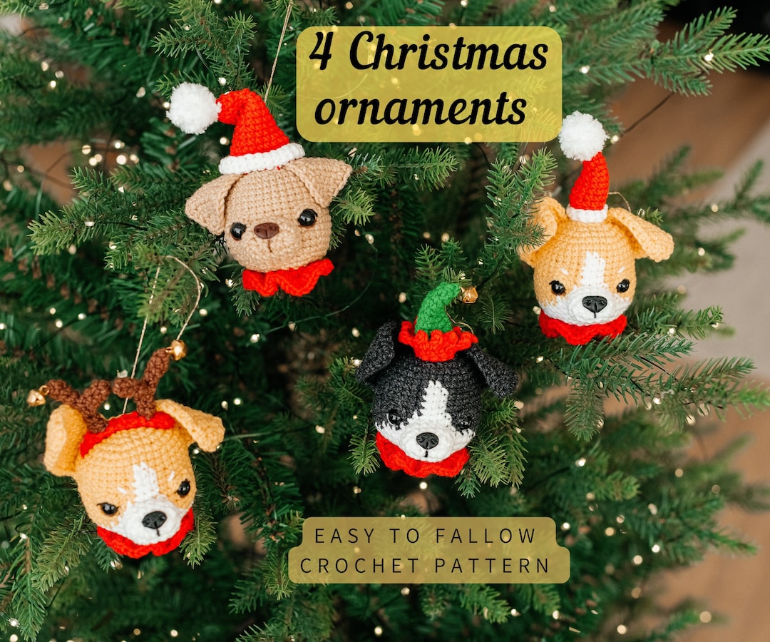 Christmas Crochet Dog Ornament, Crochet Dog Pattern, Labrador