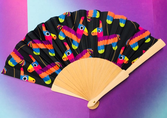 Piñata Abanico Hand Fan Abanicos Mexicanos Mexican Fan Party