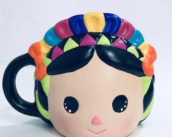 Muñeca mexicana María, taza de café mexicana, taza gigante, muñeca lele, muñeca Frida, Kalho, regalo, decoración mexicana, ideas de regalo, regalo de Navidad.