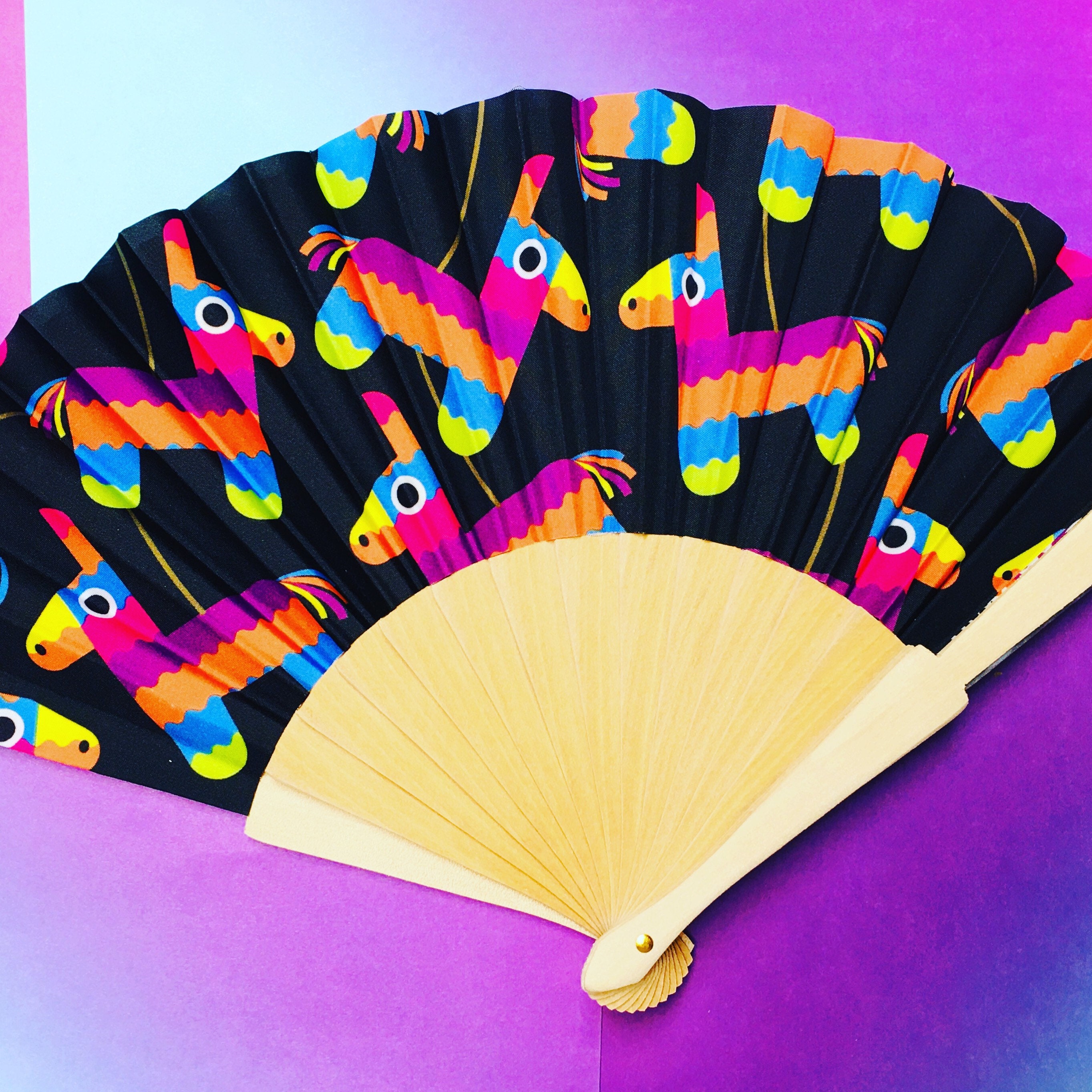 Piñata Abanico Hand Fan Abanicos Mexicanos Mexican Fan Party