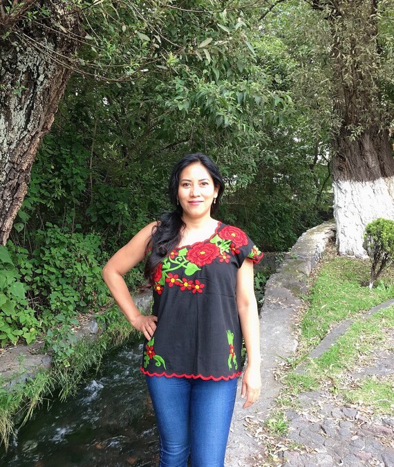 Blusa floreada mexicana con hombro superior off España