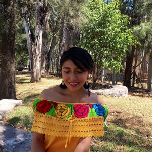 Flowered blouse Mexican top fiesta mexicana party blusas mexicanas