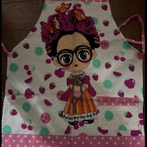 Delantal mexicano de mujer negra/ mandil de la muñeca / Ideas de regalos de Navidad/ el regalo perfecto/ mandil Mexicano strawberry