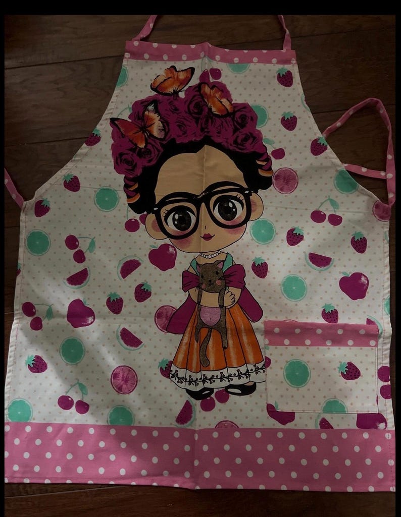 Delantal mexicano de mujer negra/ mandil de la muñeca / Ideas de regalos de Navidad/ el regalo perfecto/ mandil Mexicano strawberry