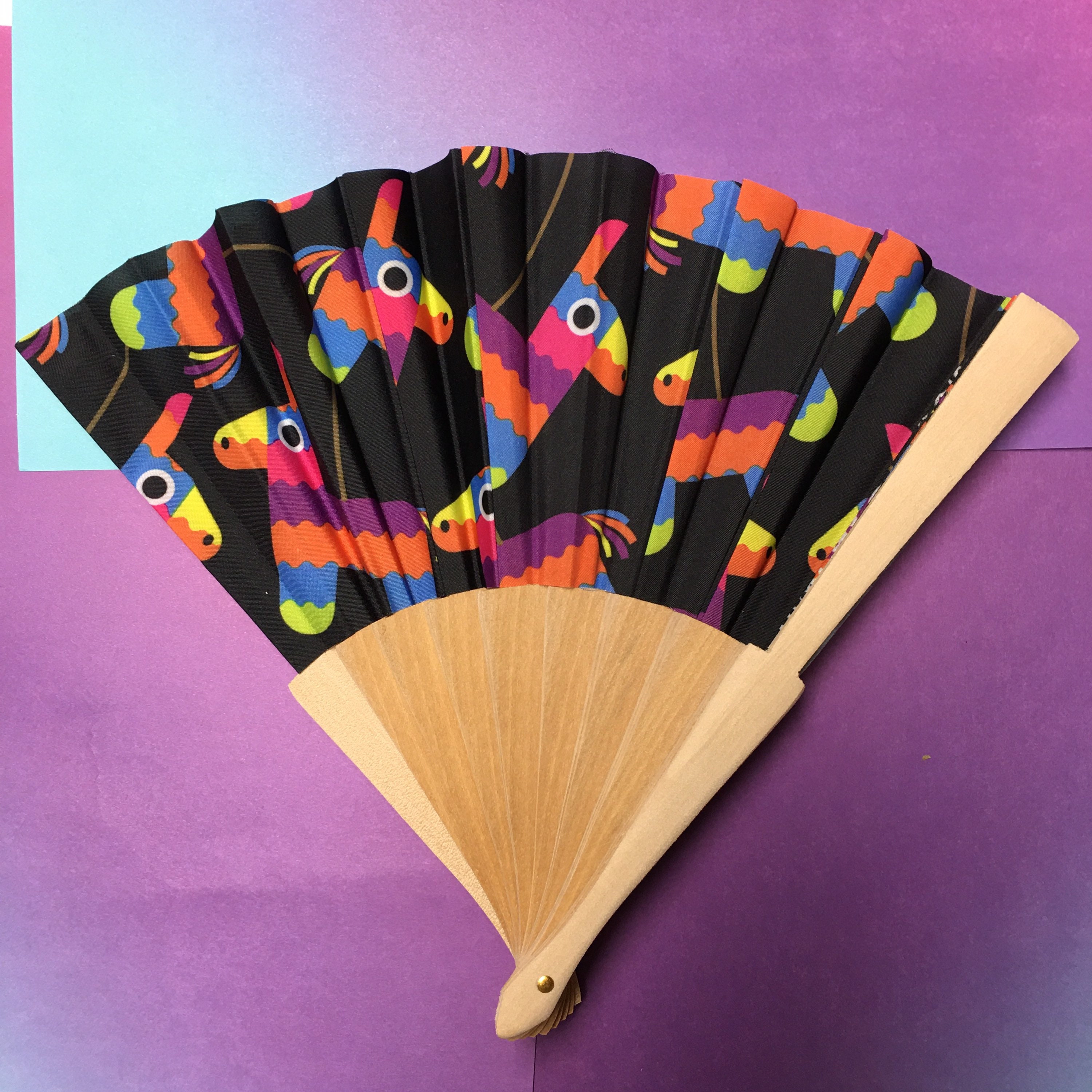 Piñata Abanico Hand Fan Abanicos Mexicanos Mexican Fan Party