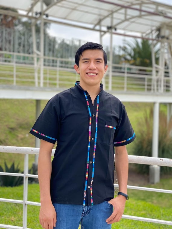Xolal Mens Mexican Artesanal Shirt Camisa Mexicana Para Hombre