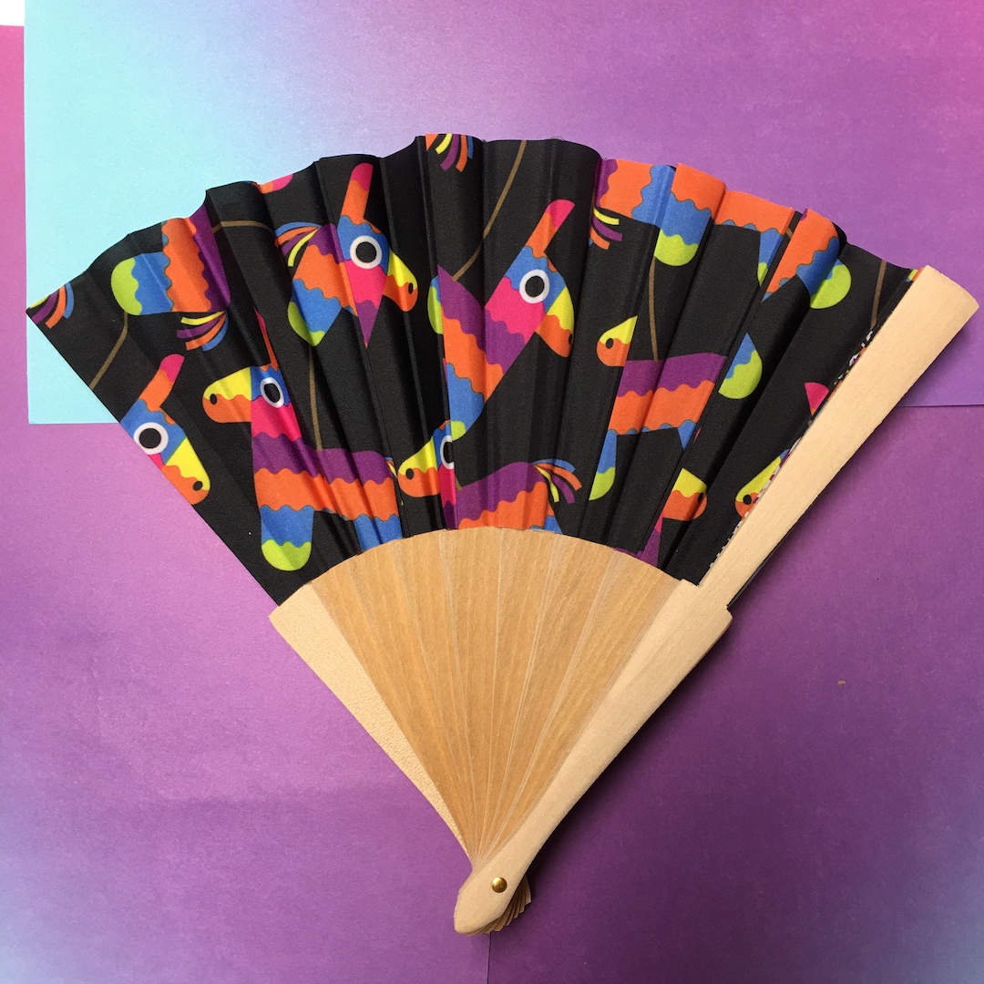 Piñata Abanico Hand Fan Abanicos Mexicanos Mexican Fan Party