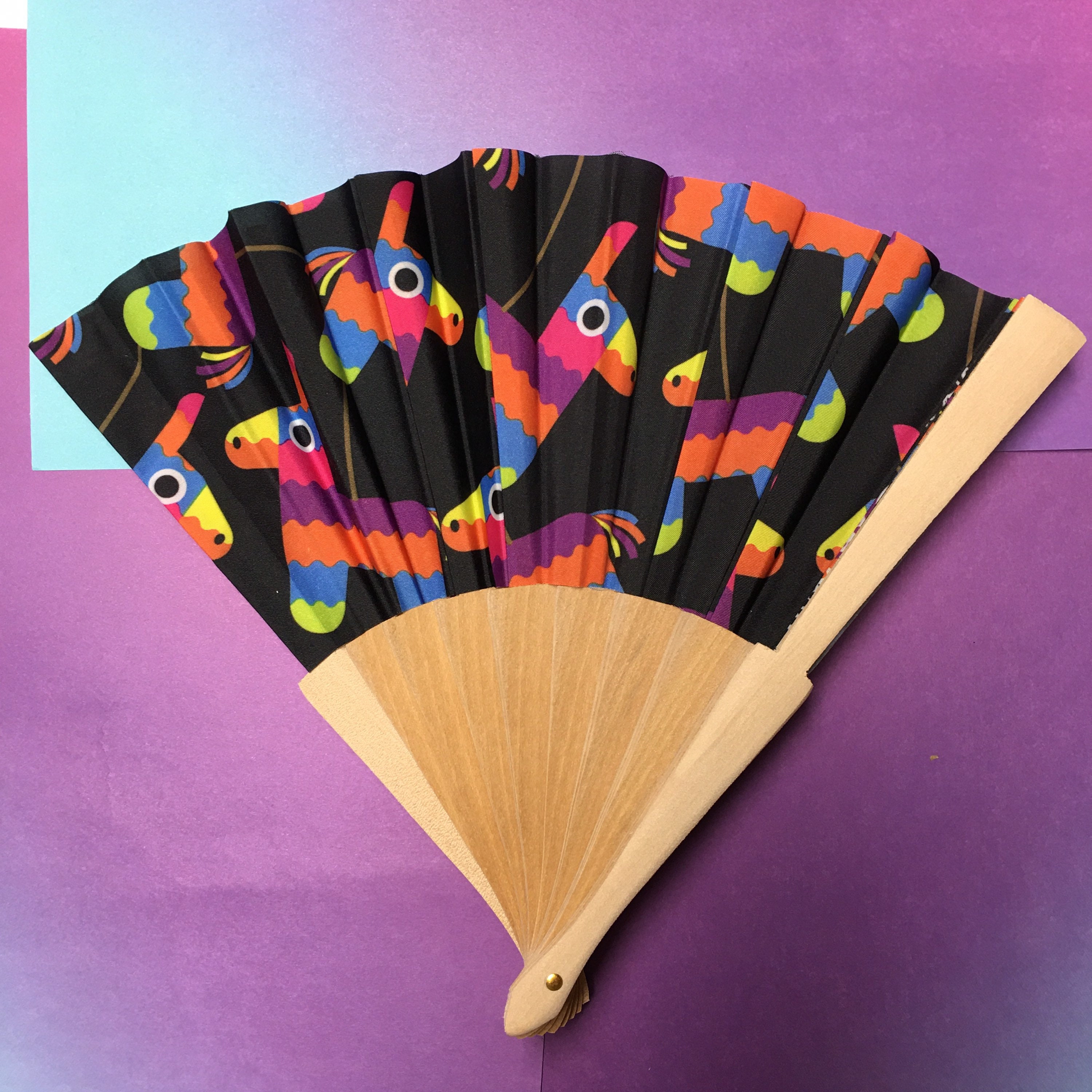 Piñata Abanico Hand Fan Abanicos Mexicanos Mexican Fan Party