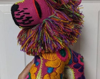 My Xolal 1 Mexican Alebrijes, stuffed animals, Cat, Dog, lion, plush toy, folk-art , handmade stuffed animals