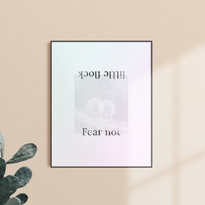 Digital Fear Not Little Flock Print | Luke 12:32 | Kingdom-Minded | Faith-filled | Minimalist Iridescent Wall Art | 8 x 10