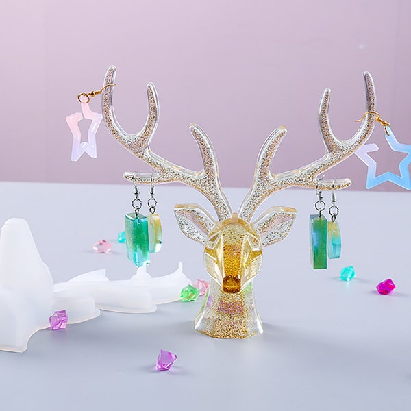 Deer Antlers Resin Mold, Ring Holder Resin Mold, Jewelry Holder Mold, Silicone Casting Mold for Jewelry, DIY Home Decoration Desk Decoration