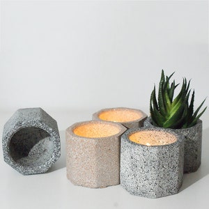 Octagonal Flower Pot Mold, Concrete Flower Pot Mold, DIY Candle Holder, Succulent Flower Pot Mould, Candlestick Holder DIY