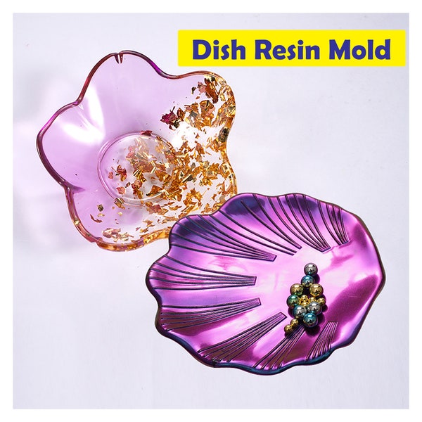 Shell Dish Resin Mold, Leaf Dish Mold, Flower Dish Resin Mold, Flower Plate Mold, DIY Resin Jewelry Holder Dish, Epoxy Resin Art